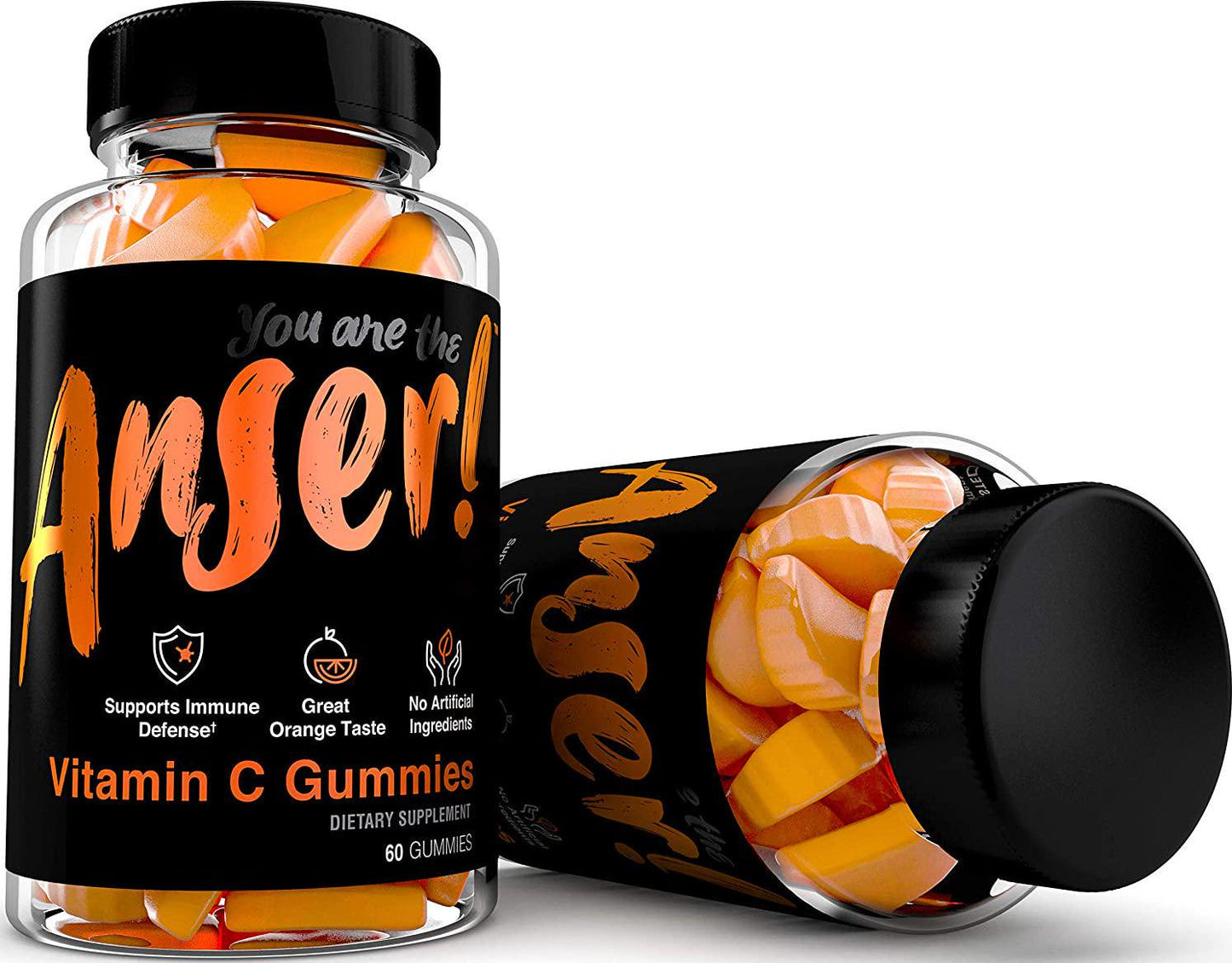 Anser Vitamin C Gummies for Adults - Supports Immune Defense with 250MG Per Serving -Natural Orange Flavor - Vegan, Gluten Free, No Artificial Ingredients - 30 Servings by Tia Mowry