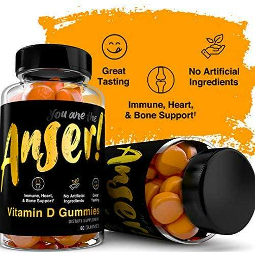 Anser Vitamin D3 Gummies for Immune Support - Great Tasting Supplement for Healthy Heart and Bone Support - Gummy Supplement for Adults and Kids - No Artificial Ingredients - 30 Servings by Tia Mowry