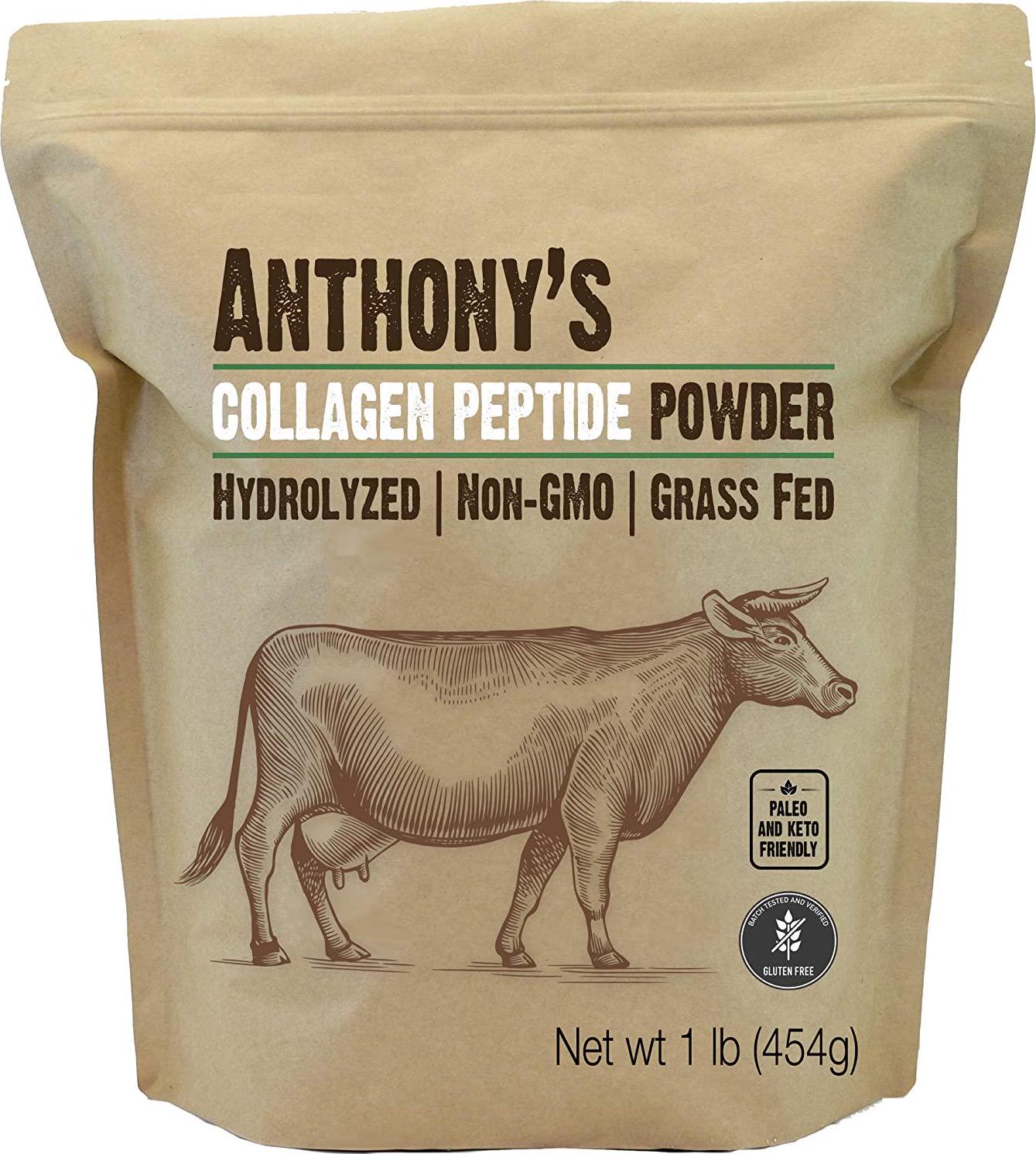 Anthony's Collagen Peptide Powder, 1Lb, Pure Hydrolyzed, Gluten Free, Keto and Paleo Friendly