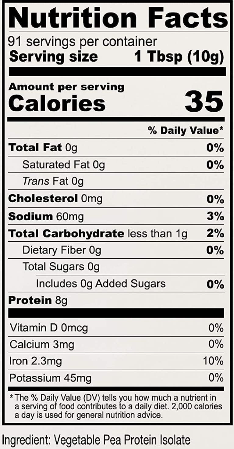 Anthony's Goods Premium Pea Protein, 2Lbs, Plant Based, Gluten Free, Unflavored, Vegan, Keto Friendly