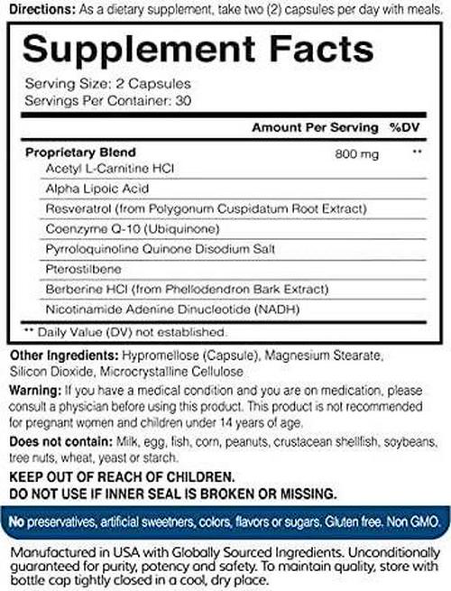 Anti-Aging Formula Scientifically Proven - Promotes Cell Rejuvenation and Activates SirT1 Longevity Gene - Slows Aging With Powerful Vitamins and ResVinol - Maintains Organ Health - Stay Vibrantly Young