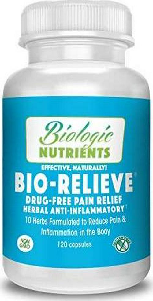 Anti-Inflammatory All Natural Herbal BIO-RELIEVE with Turmeric (Curcumin) and Nine additional Clinically Proven Herbs for Premium Drug-Free Pain Relief and Joint Support - Day or Night Use – 120 Capsules