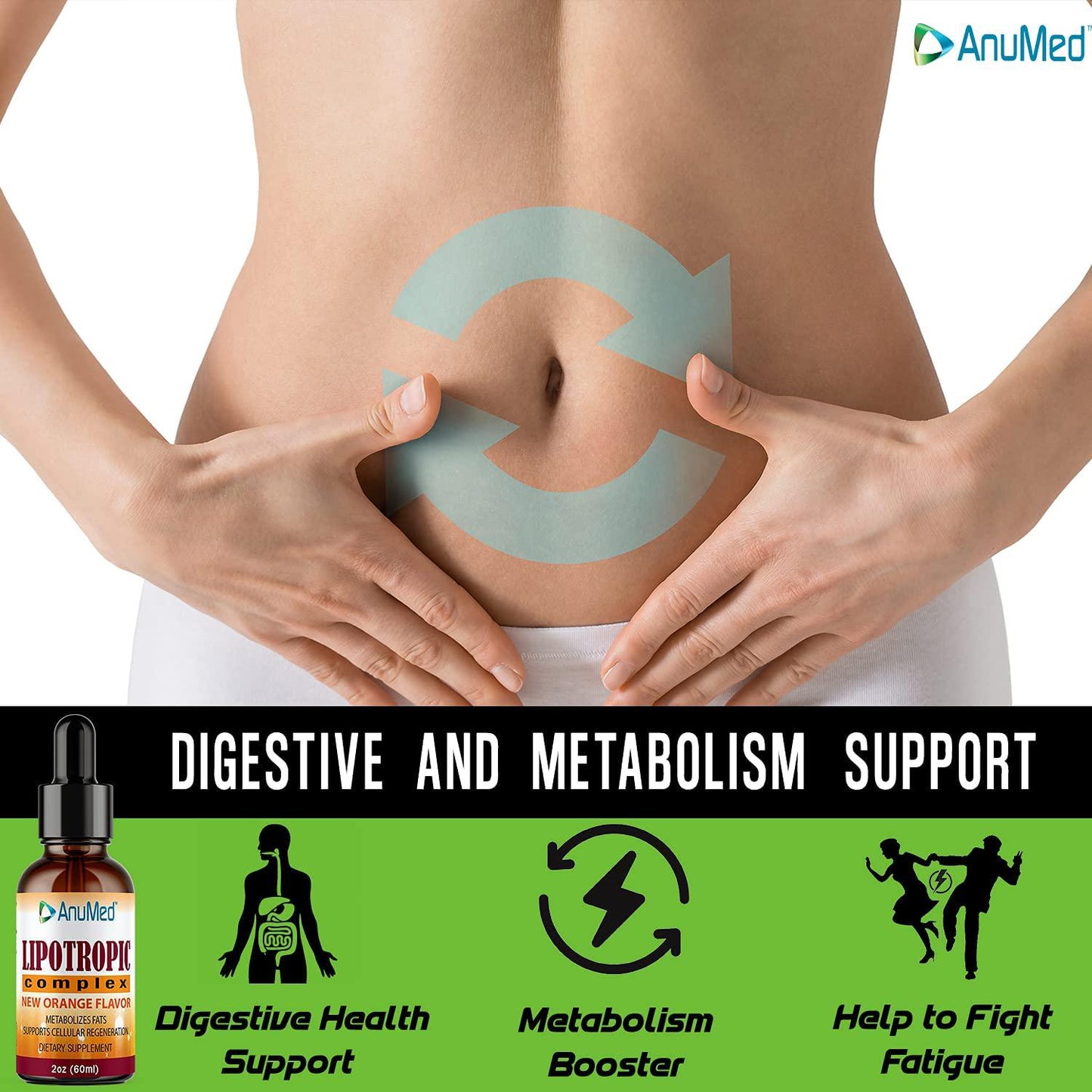 Anumed Lipotropic Liquid Liver-Health, Cleanse, Detox, Removes Alcohol Toxins, Nicotine, Medication, Antibiotics. Eliminate Toxins, and Fat in the liver. Cleanses Arteries, Balance Blood Glucose (2oz)