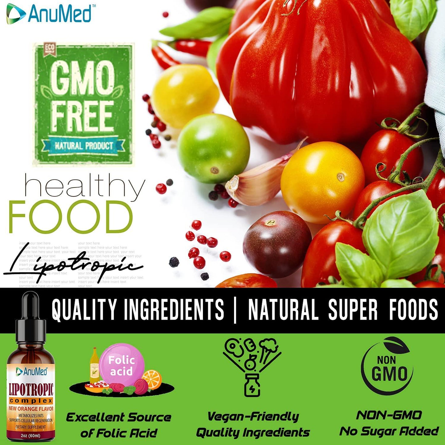 Anumed Lipotropic Liquid Liver-Health, Cleanse, Detox, Removes Alcohol Toxins, Nicotine, Medication, Antibiotics. Eliminate Toxins, and Fat in the liver. Cleanses Arteries, Balance Blood Glucose (2oz)