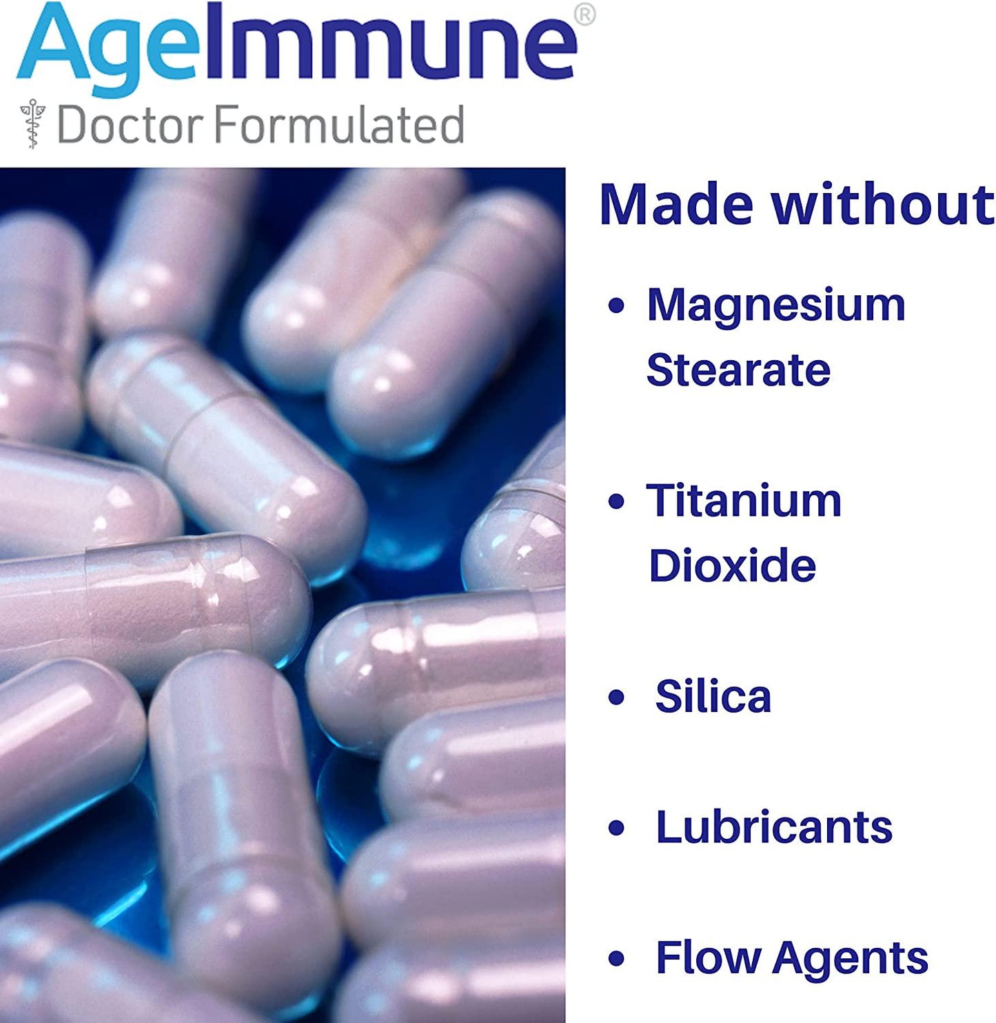 Anxiety Formula by AgeImmune; Anxiety Supplements Complex with L-Theanine, 5-HTP, Vitamins B6, B12 and Magnesium. Doctor Formulated, Magnesium Stearate Free. 60 Capsules.