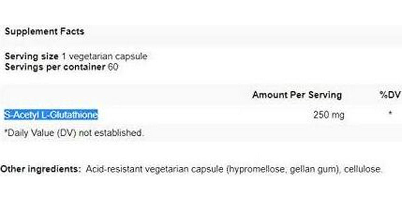 Apex Energetics AC-Glutathione 250 60ct (K-117) Supports antioxidant processes, 250 mg per Capsule of S-Acetyl L-glutathione for Greater Stability, bioavailability, and Digestive Comfort (250 mg)