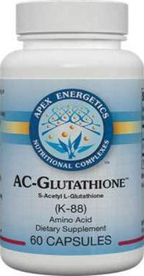 Apex Energetics AC-Glutathione 60ct (K-88) Supports antioxidant processes, 125 mg per Capsule of S-Acetyl L-glutathione for Greater Stability, bioavailability, and Digestive Comfort (125 mg)