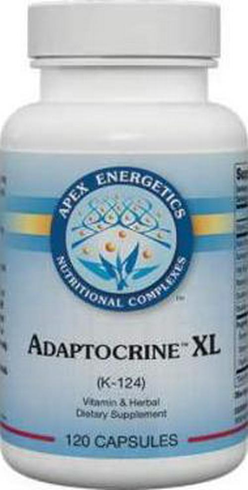Apex Energetics Adaptocrine-XL 120ct (K-124) formulated to Counter The metabolic Effects of Temporary Stress and Support The Body When energetically Spent (120CT)