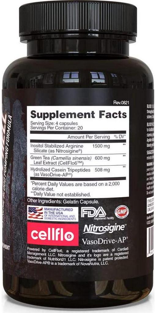 Apollon Bloody Hell - 3 Stage Pump and Nitric Oxide Maximizer with Nitrosigine, VasoDrive-AP, and CellFlow6 | 80 Capsules