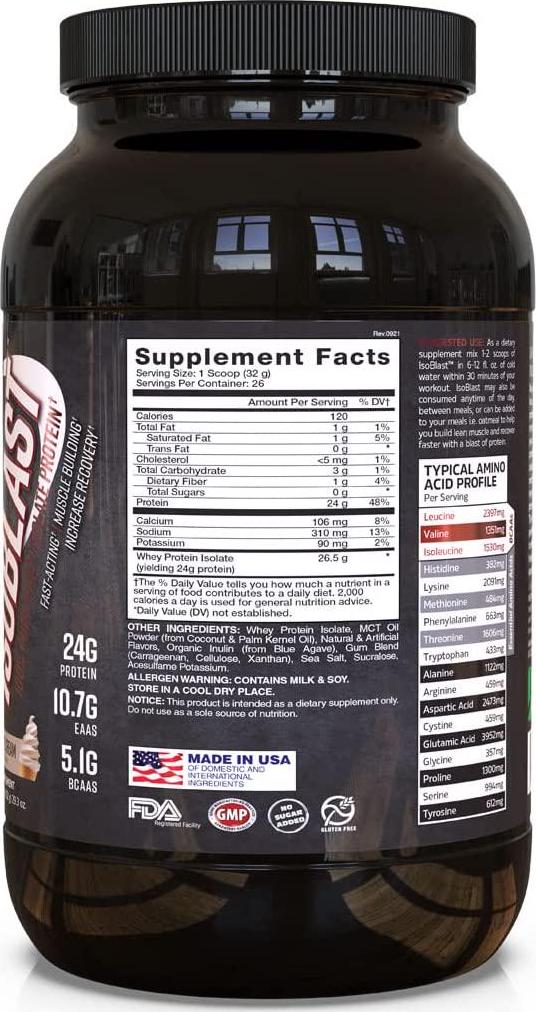 Apollon Isoblast | Isoblast - 100% Pure Whey Isolate Protein, Recovery, BCAA, EAA, Muscle Building | (Vanilla Ice Cream)