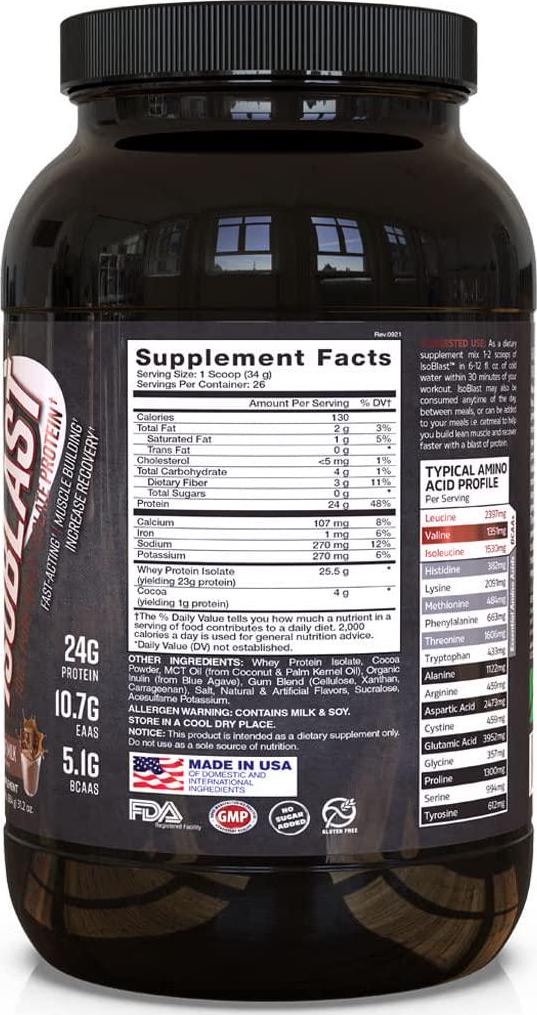 Apollon Isoblast | Isoblast - 100% Pure Whey Isolate Protein, Recovery, BCAA, EAA, Muscle Building | (German Chocolate)