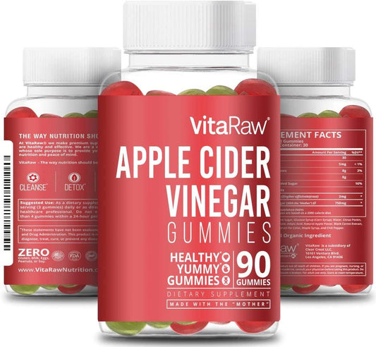 / * Apple Cider Vinegar Gummies with The Mother - Supports Diet, Weight Loss, Energy, and Gut Health - Gluten Free, Non GMO, Dairy Free - ACV Gummies