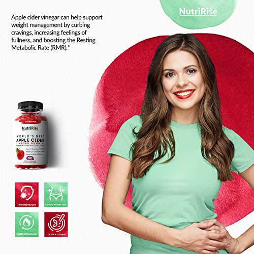 Apple Cider Vinegar Gummies with The Mother: High Potency 1500 mg - Supports Weight Management for Women and Men, Digestive and Wellness Formula