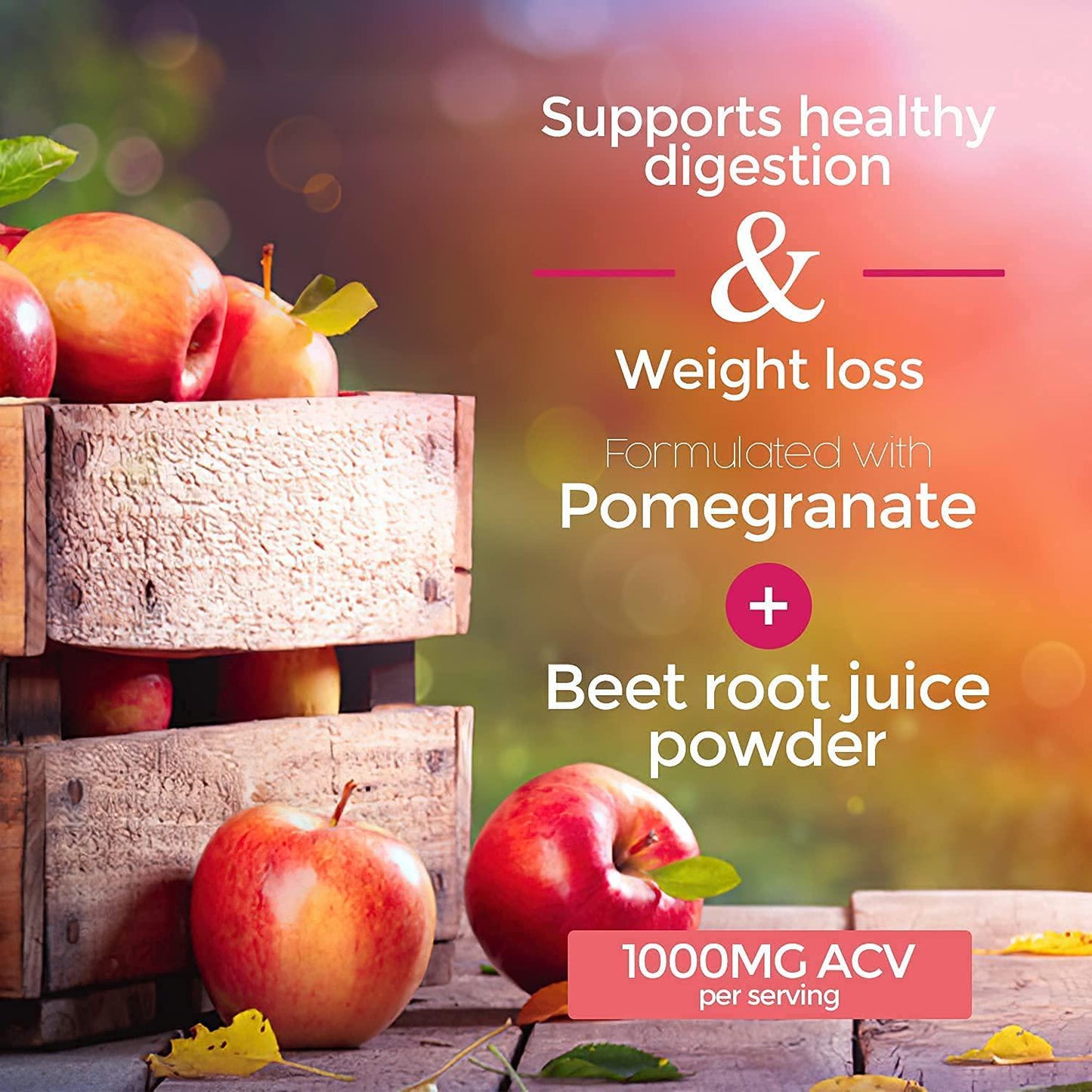 Apple Cider Vinegar Gummies - Supplement for Weight Loss with Beet Root Powder, Vitamin B12 - Folate - VIT B6 - Folic Acid, Supports Digestion, Detox and Cleansing