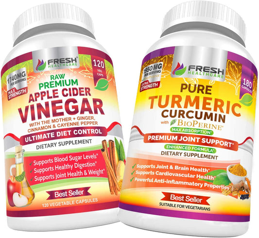 Apple Cider Vinegar and Turmeric Curcumin - Bundle