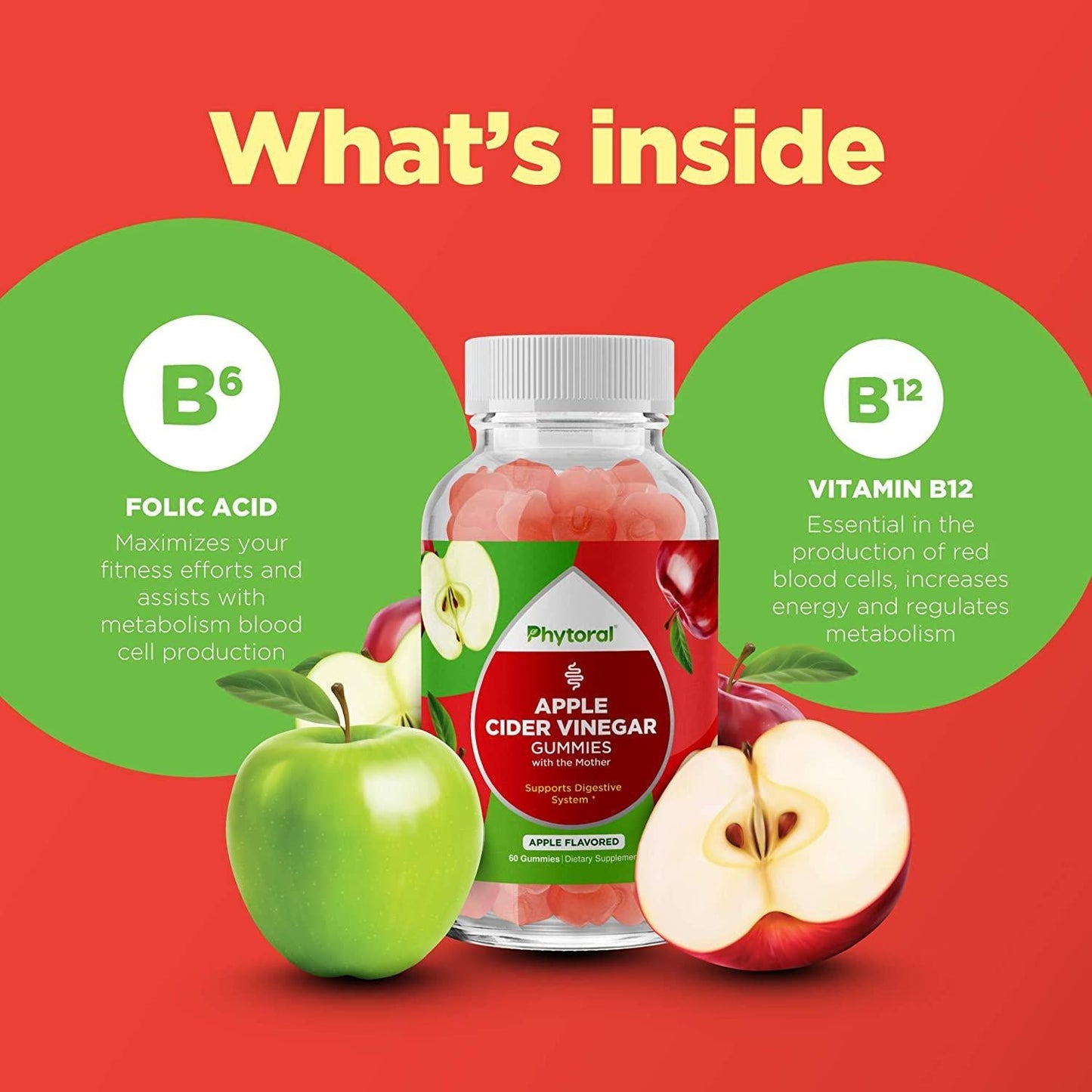 Apple Cider Vinegar Gummies with The Mother - ACV Gummies with Mother for Adults for Immune Support Digestion Gut Health and Energy Support Supplement - Apple Cider Vinegar Gummy Vitamins for Adults