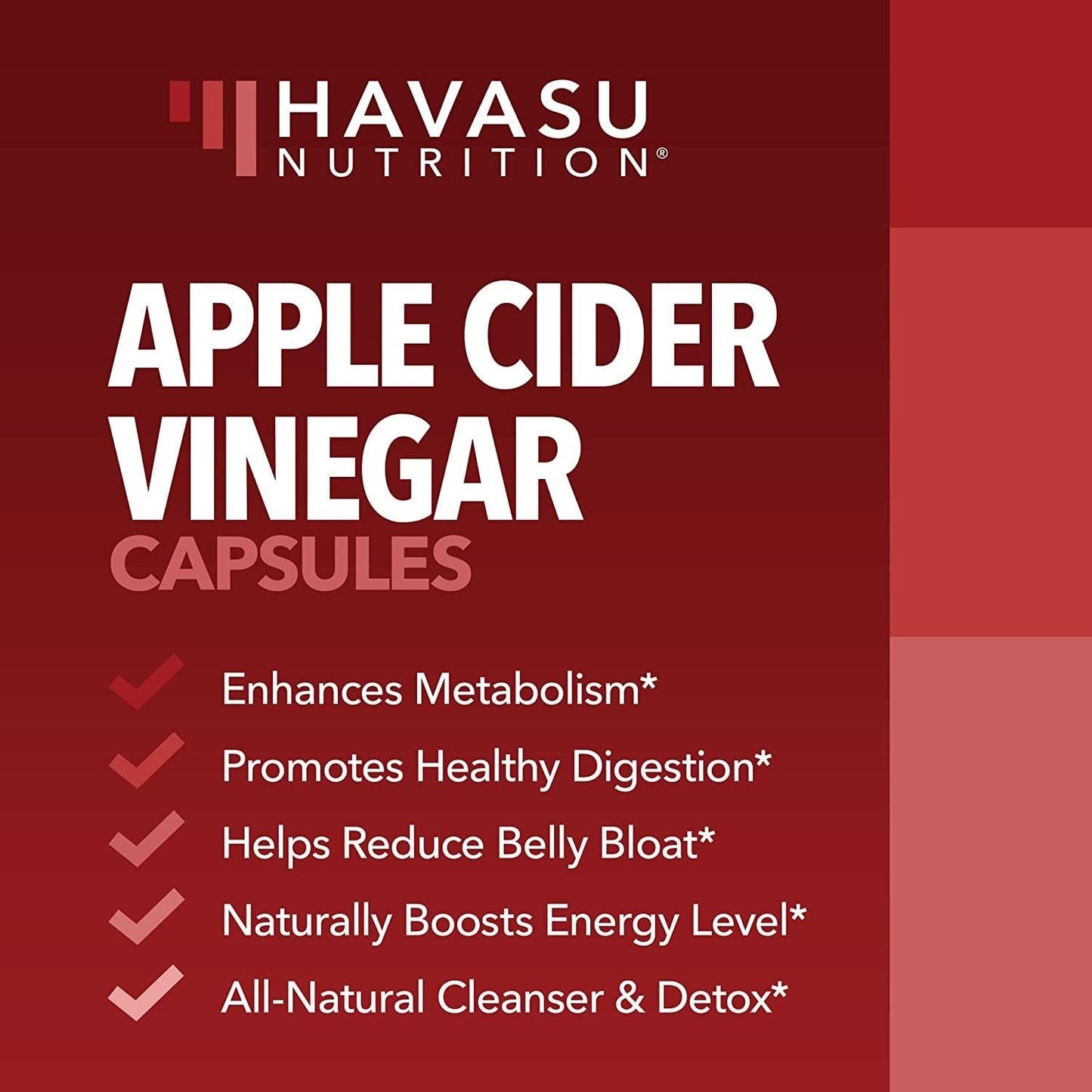 Apple Cider Vinegar Capsules with 500mg Apple Cider Vinegar and 20mg Cayenne Pepper per Serving for Bloating Relief