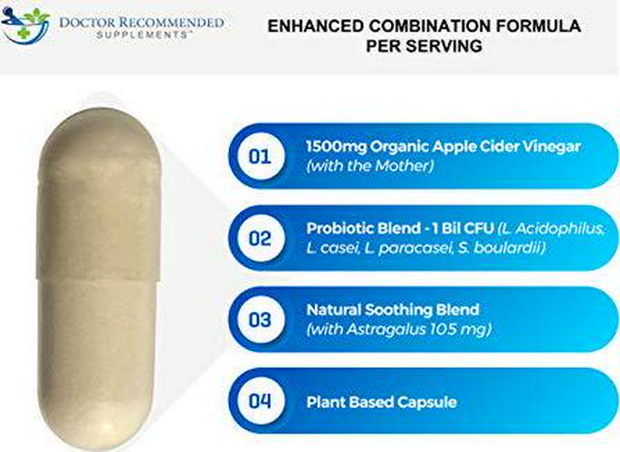 Apple Cider Vinegar Capsules - 100% Organic Apple Cider Vinegar Pills 1500 mg - Natural Digestion, Immune Booster Support and Cleansing Supplement with Probiotics - Made in The USA