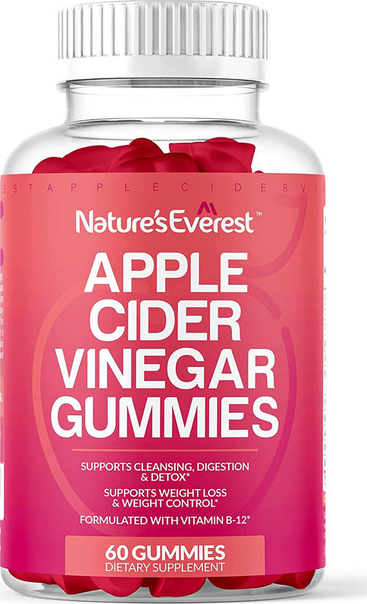 Apple Cider Vinegar Gummies - Supplement for Weight Loss with Beet Root Powder, Vitamin B12 - Folate - VIT B6 - Folic Acid, Supports Digestion, Detox and Cleansing