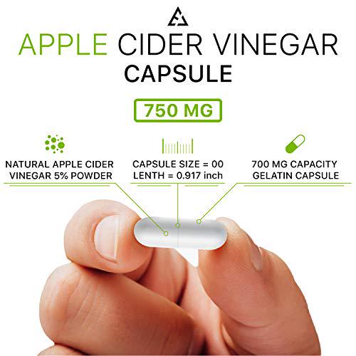 Apple Cider Vinegar Capsules - 100 Capsules 2250 MG - Organic Apple Cider Vinegar Pills for Cleanse and Detox - ACV Supplement for Immune System