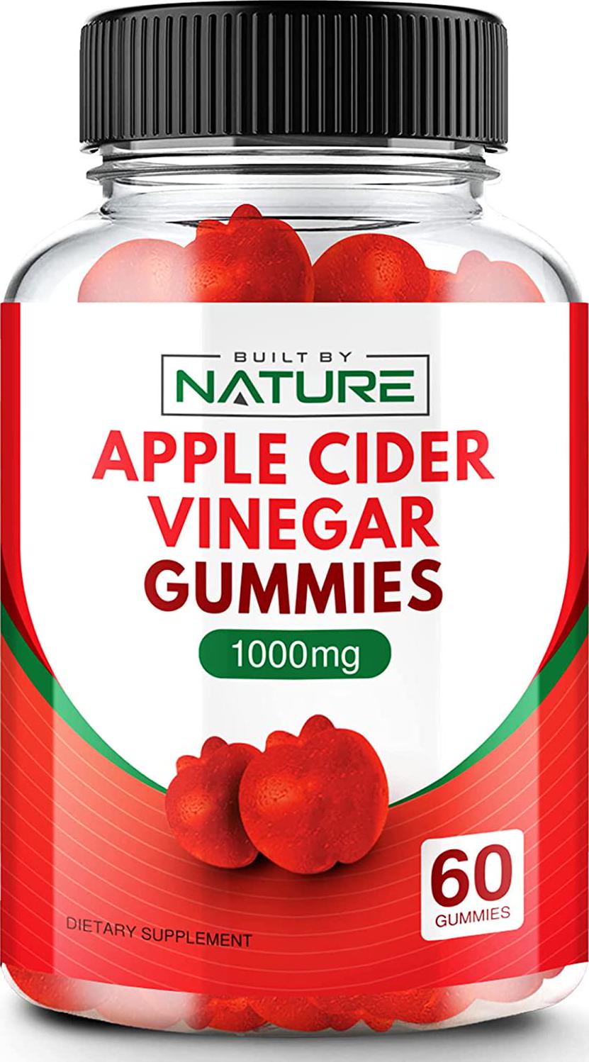 Apple Cider Vinegar Gummies 1000mg ACV from The Mother with Folic Acid, Vitamin B12, Beetroot, and Pomegranate, Chewable Apple Cider Gummy for Cleanse, Digestion, and Energy, Apple Flavor, 60 Gummies