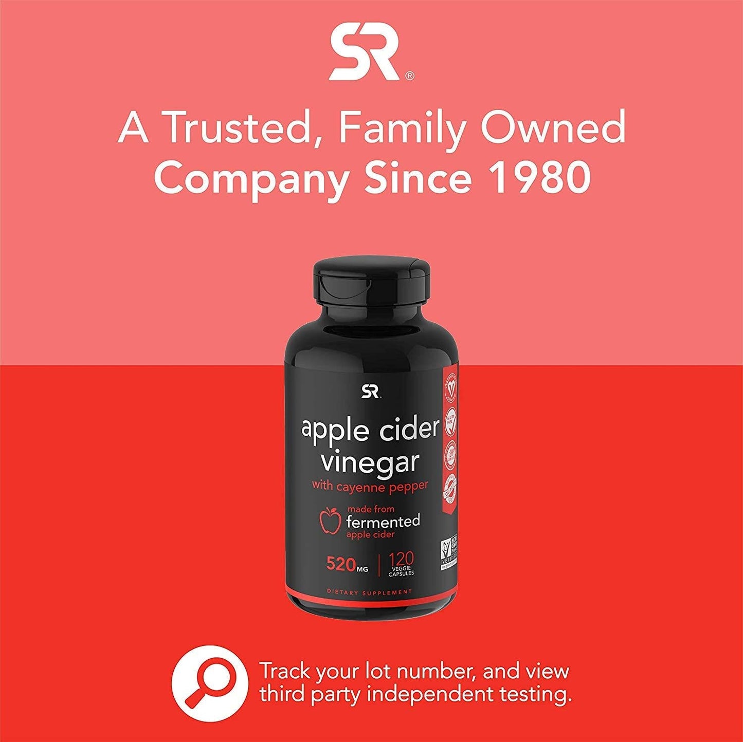 Apple Cider Vinegar Pills with Cayenne Pepper | Made from Organic Fermented Apple Cider | Non-GMO Project Verified and Vegan Certified (120 Veggie Capsules)