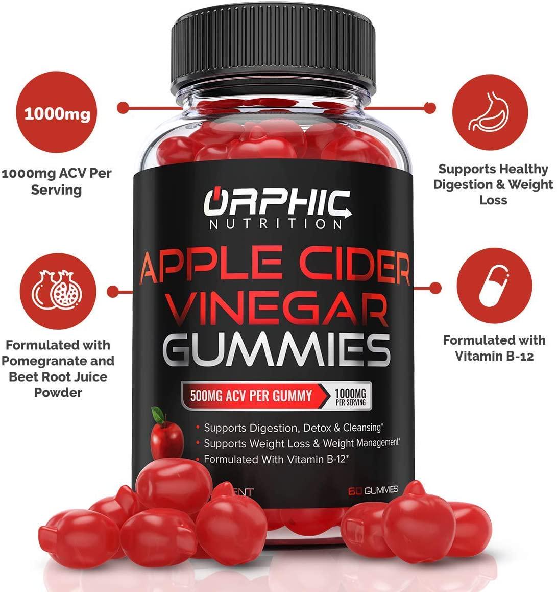 Apple Cider Vinegar + Vitamin C Gummies - Formulated to Support Healthy Weight, Normal Energy Levels and Gut Health* - Made up of Vitamin C Antioxidants for Adults and Kids*