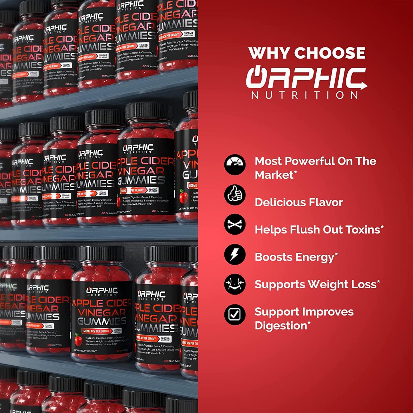 Apple Cider Vinegar Gummies + Elderberry Gummies - Formulated to Support Healthy Weight, Normal Energy Levels and Gut Health* - Immune System Support*