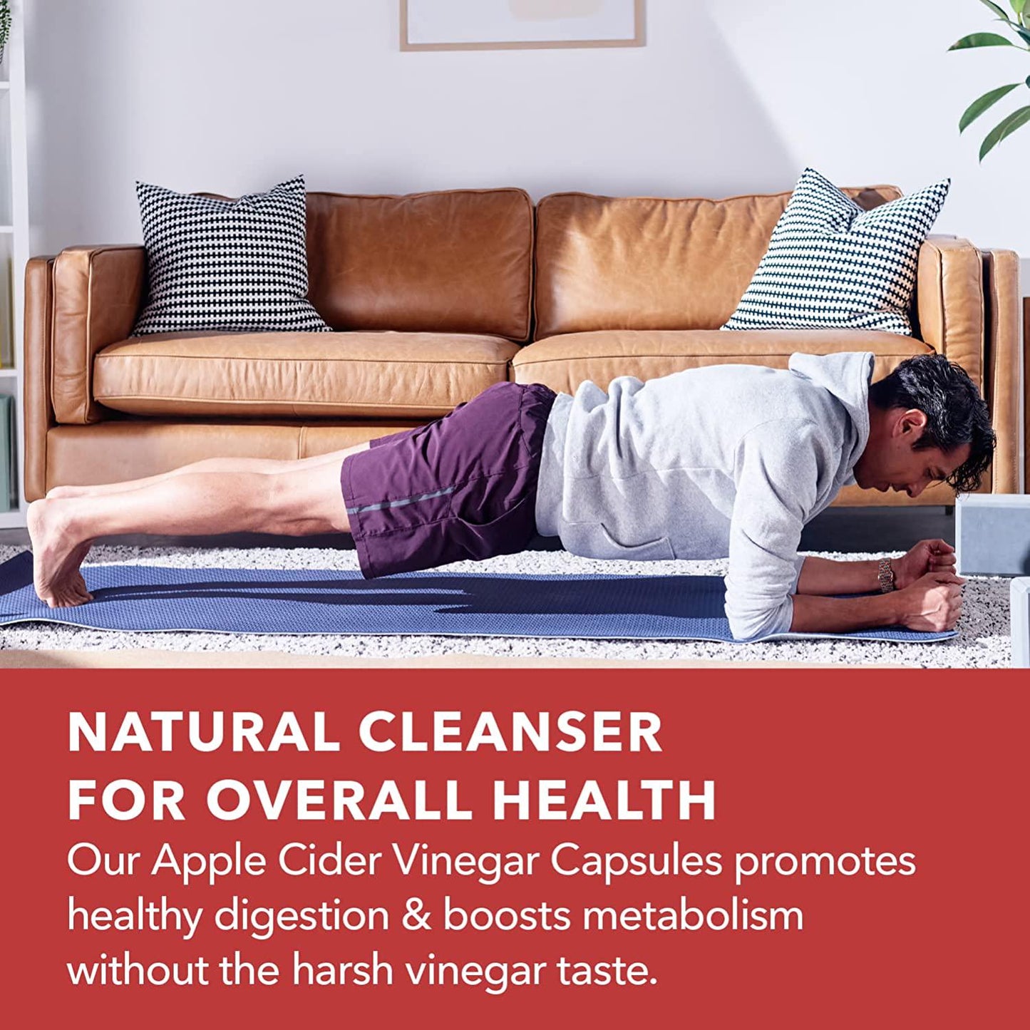 Apple Cider Vinegar Capsules with 500mg Apple Cider Vinegar and 20mg Cayenne Pepper per Serving for Bloating Relief