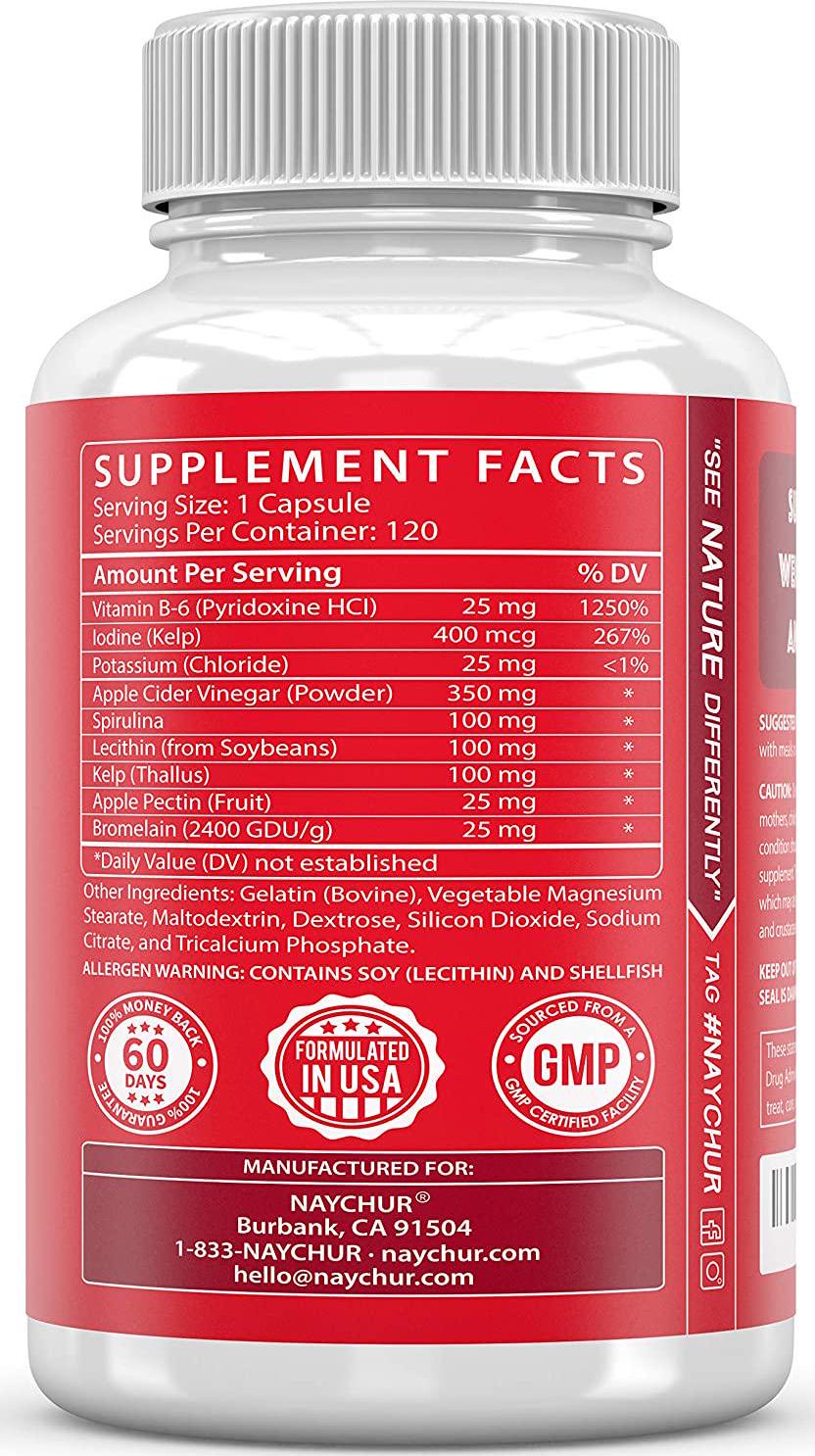 Apple Cider Vinegar Capsules - Detox Cleanse Diet Pills That Work Fast For Women Men Support Weight Management Metabolism Hunger Appetite Control - Natural Bloating Relief Supplements ACV Capsules