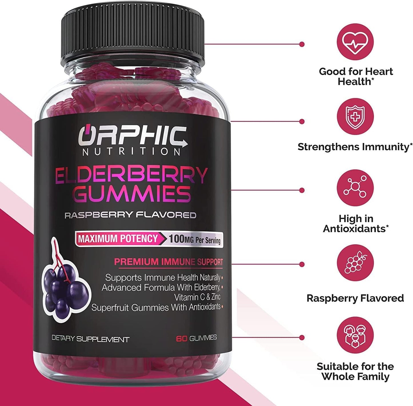 Apple Cider Vinegar Gummies + Elderberry Gummies - Formulated to Support Healthy Weight, Normal Energy Levels and Gut Health* - Immune System Support*