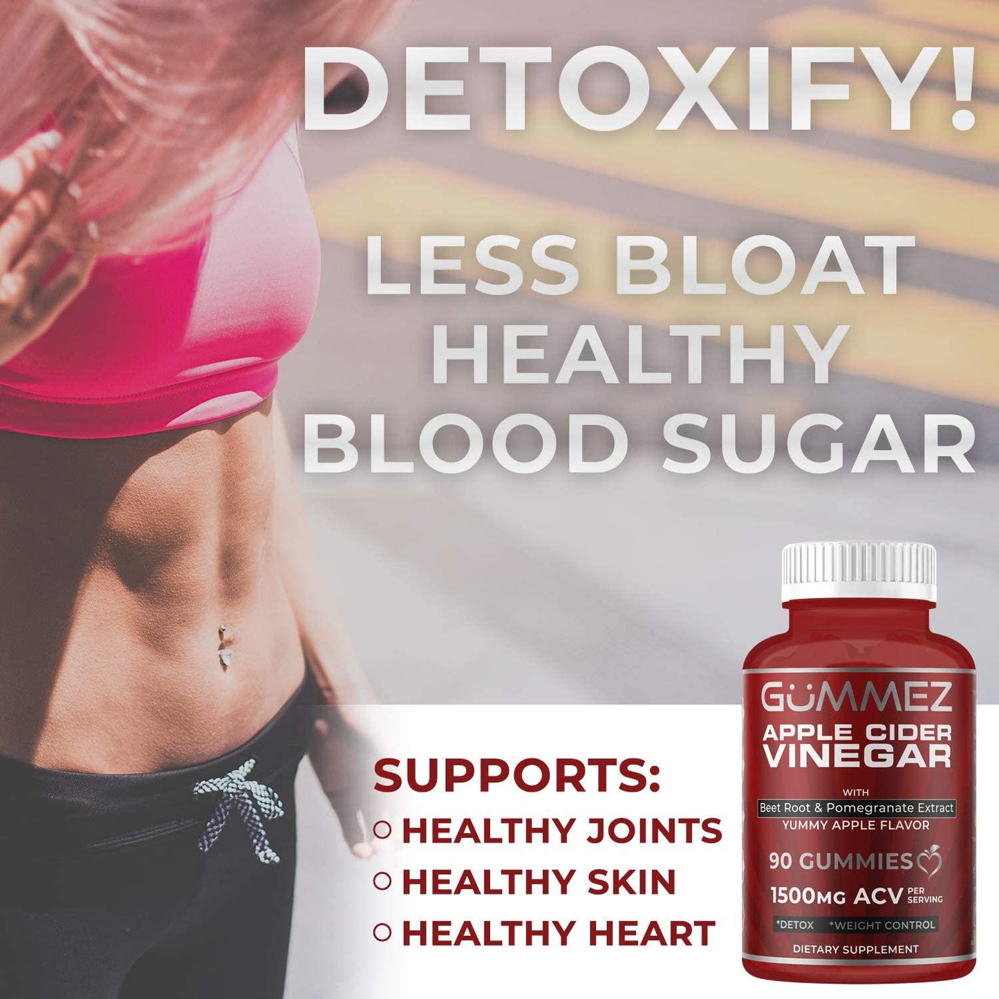 Apple Cider Vinegar Gummies - 90 Count, 1500mg. Gummez ACV Gummies Support ACV Detox, Healthy Weight and Energy and Taste Great Compared to Pills, Capsules, Tablets