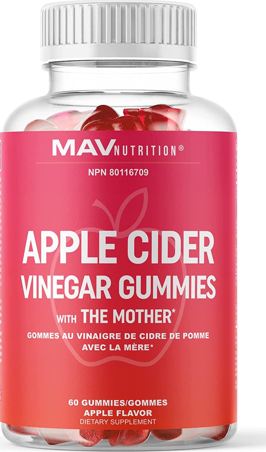 Apple Cider Vinegar Gummies with Vitamin B6, B12 and Folic Acid | for Cleansing, Metabolism, Energy Boost and Immunity Dietary Supplement | 60 ACV Gummies with The Mother