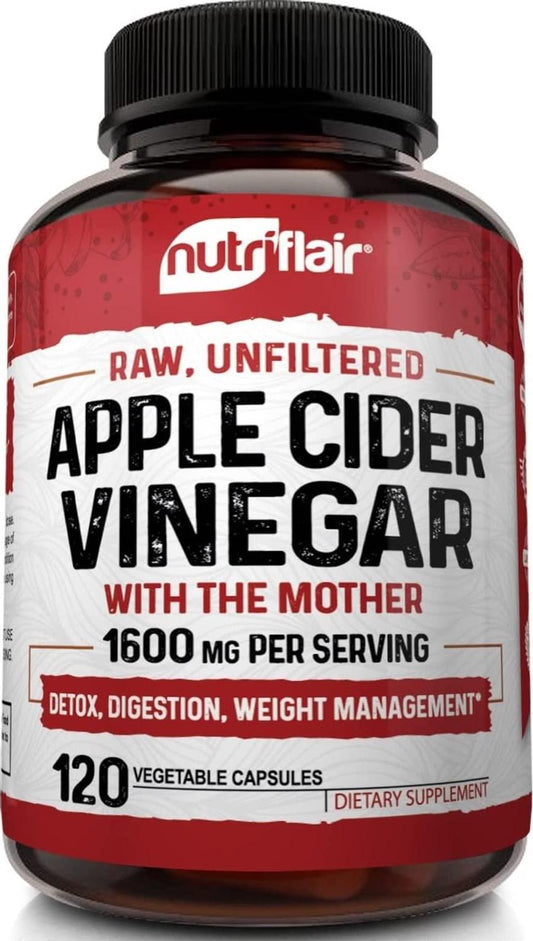 Apple Cider Vinegar Capsules with The Mother - 120 Vegan ACV Pills - Best Supplement for Healthy Weight Loss, Diet, Keto, Digestion, Detox, Immune - Powerful Cleanser and Appetite Suppressant Non-GMO