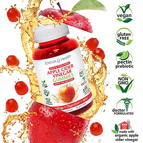 Apple Cider Vinegar Gourmet Gummy Vitamins 4 Pack 240 Ct USDA Organic ACV Vegan Gluten Free Non-GMO with The Mother B9 B12 Beetroot Pomegranate Weight Loss Energy Curb Cravings Detox Cleanse Immunity