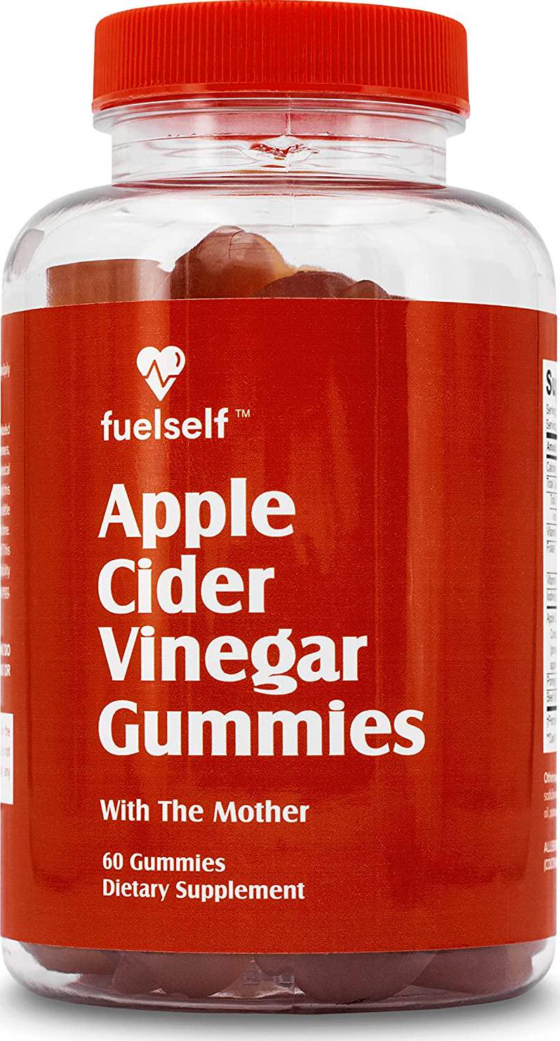 Apple Cider Vinegar Gummy Vitamins with The Mother by FuelSelf, 1 Pack, 60 Count :: Weight Loss, Immunity, Detox :: Vegan, Gluten-Free, Vitamin B6, B12, Pomegranate, Beet Root