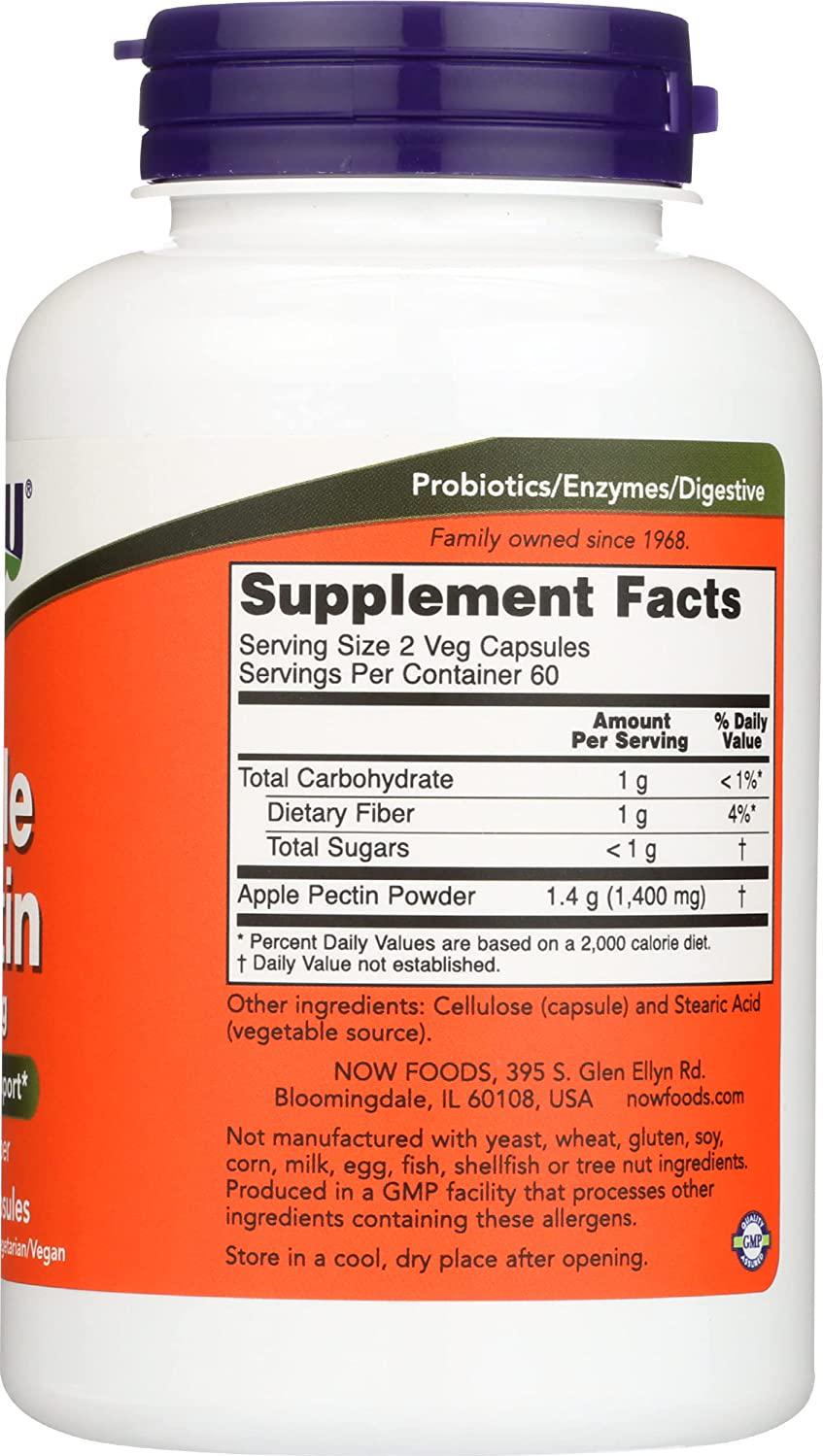 Apple Pectin, 700 mg, 120 Capsules - Now Foods - UK Seller