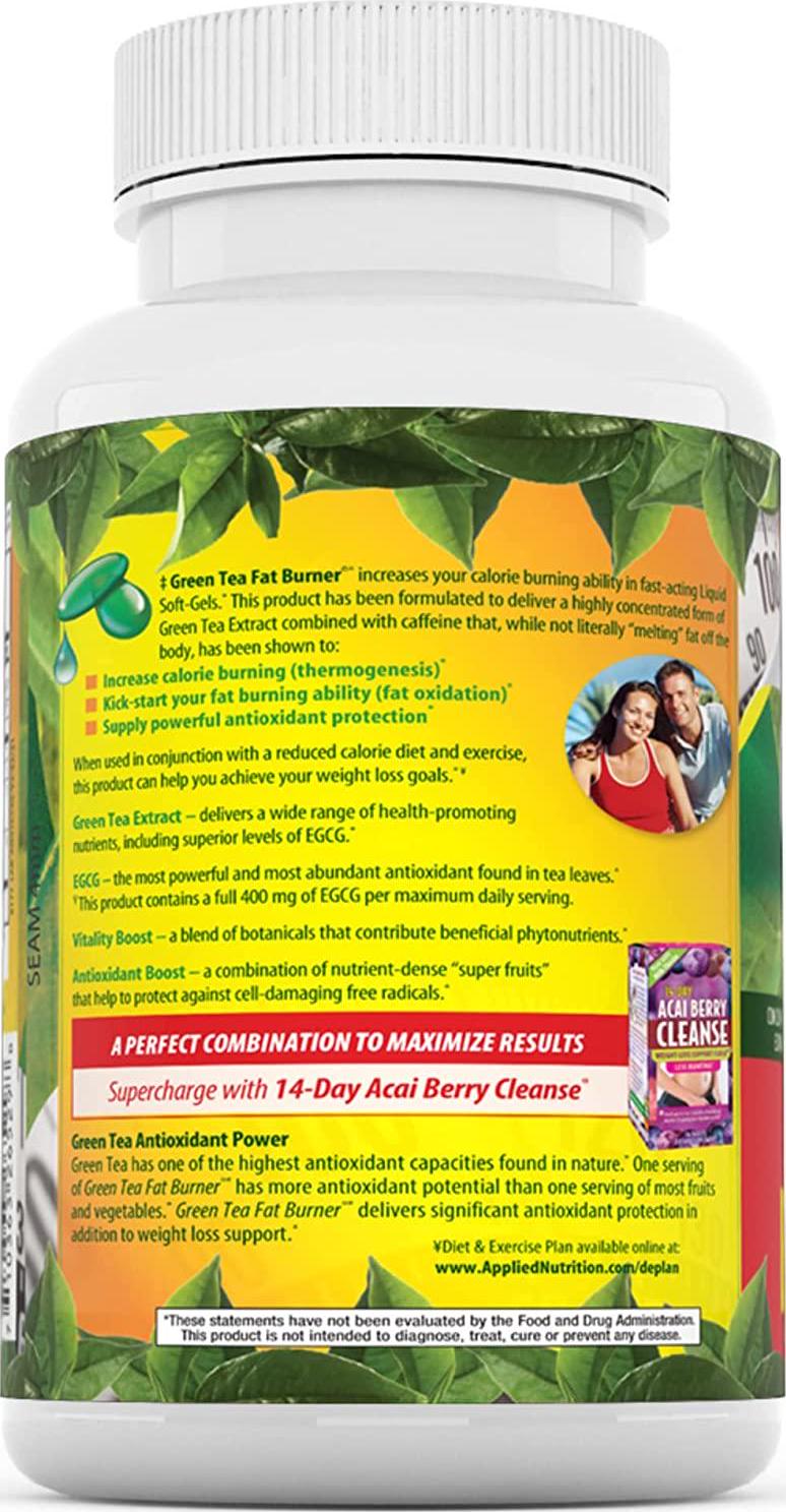 Applied Nutrition Green Tea Fat Burner Liquid Softgels, 90 ct