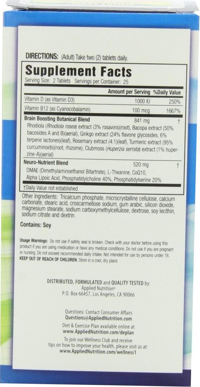 Applied Nutrition - Healthy Brain All Day Focus - 50 Tablets