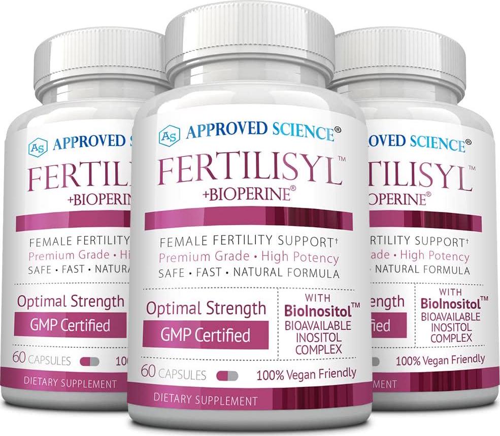 Approved Science Fertilisyl - Fertility Supplement - Support Hormones and Cycle - Prepare Body For Pregnancy - Decrease Risk Of Infertility - Prenatal Vitamins For Conception Support - 3 Month Supply