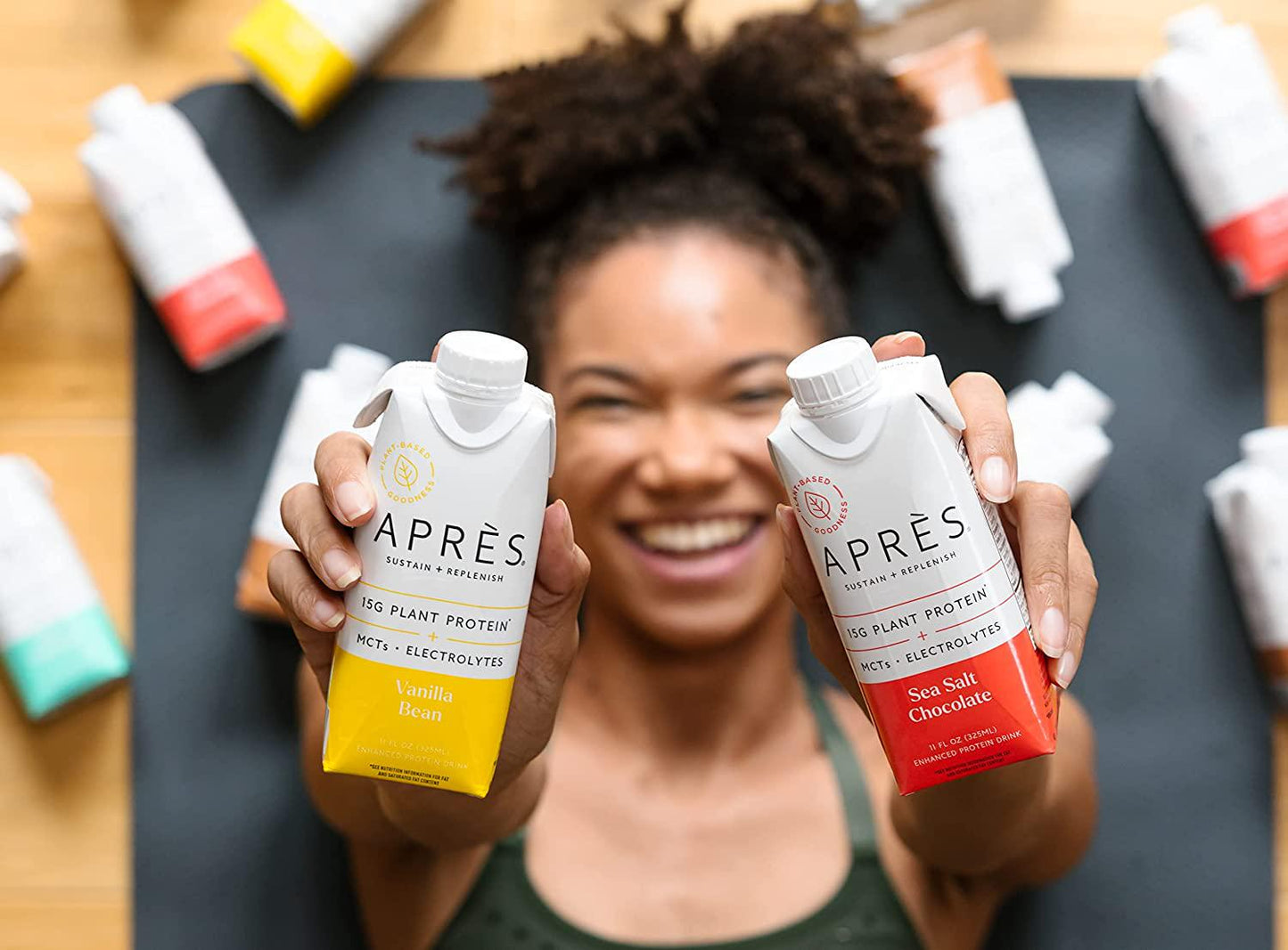 Apres Plant-Based Protein Shake Variety Pack with MCTs and Electrolytes, Vegan, Non-GMO, Dairy-Free, Gluten-Free, Soy-Free Drink 11 Fl Oz, 12 Bottles