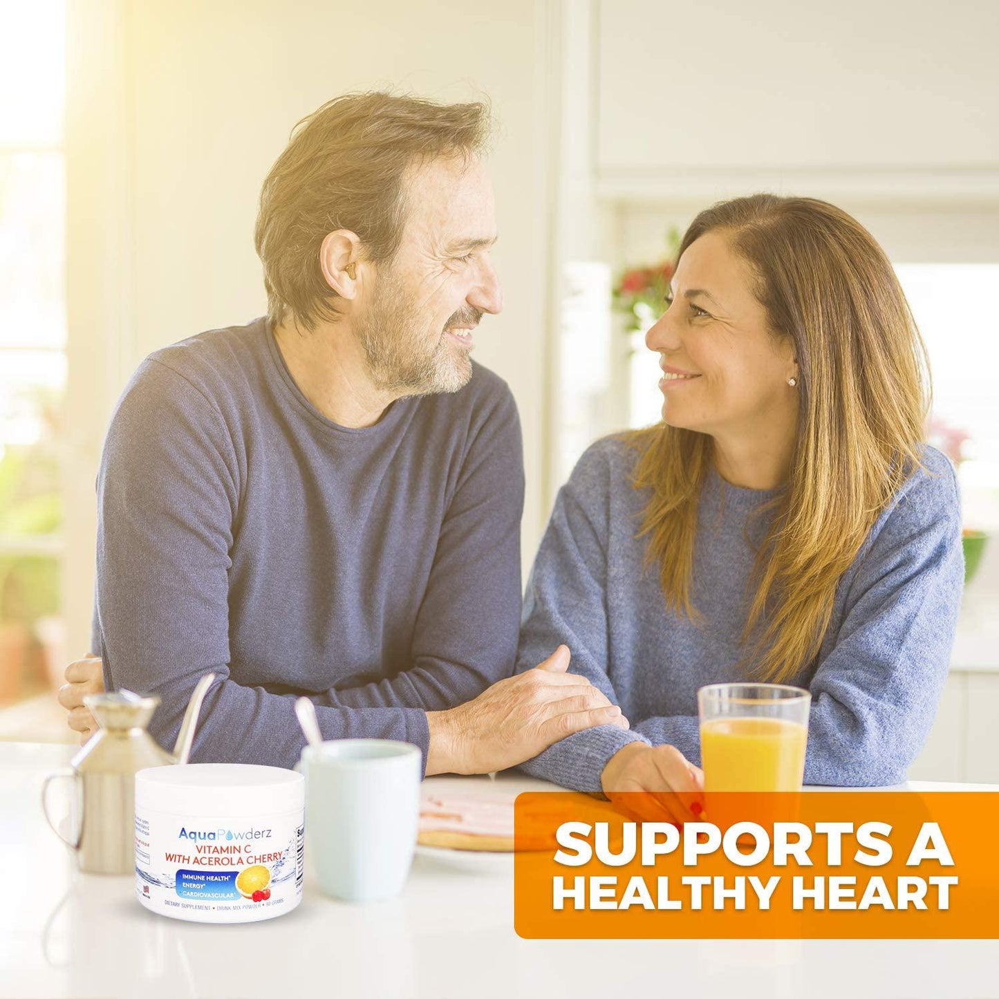 AquaPowderz Vitamin C Powder from Pure Ascorbic Acid w/Acerola Cherry, 2000 mg, Gluten Free - Immune Health, Energy, Cardiovascular Support