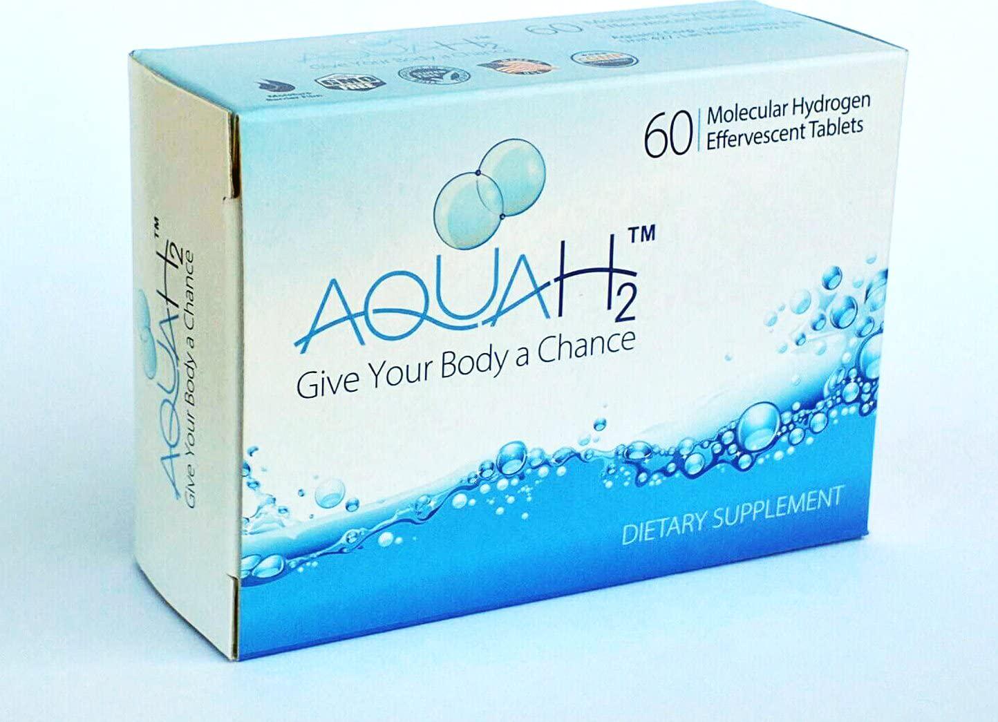 Aquah2 Molecular Hydrogen Tablets | 60 Hydrogen Water Tablets by Aquah2