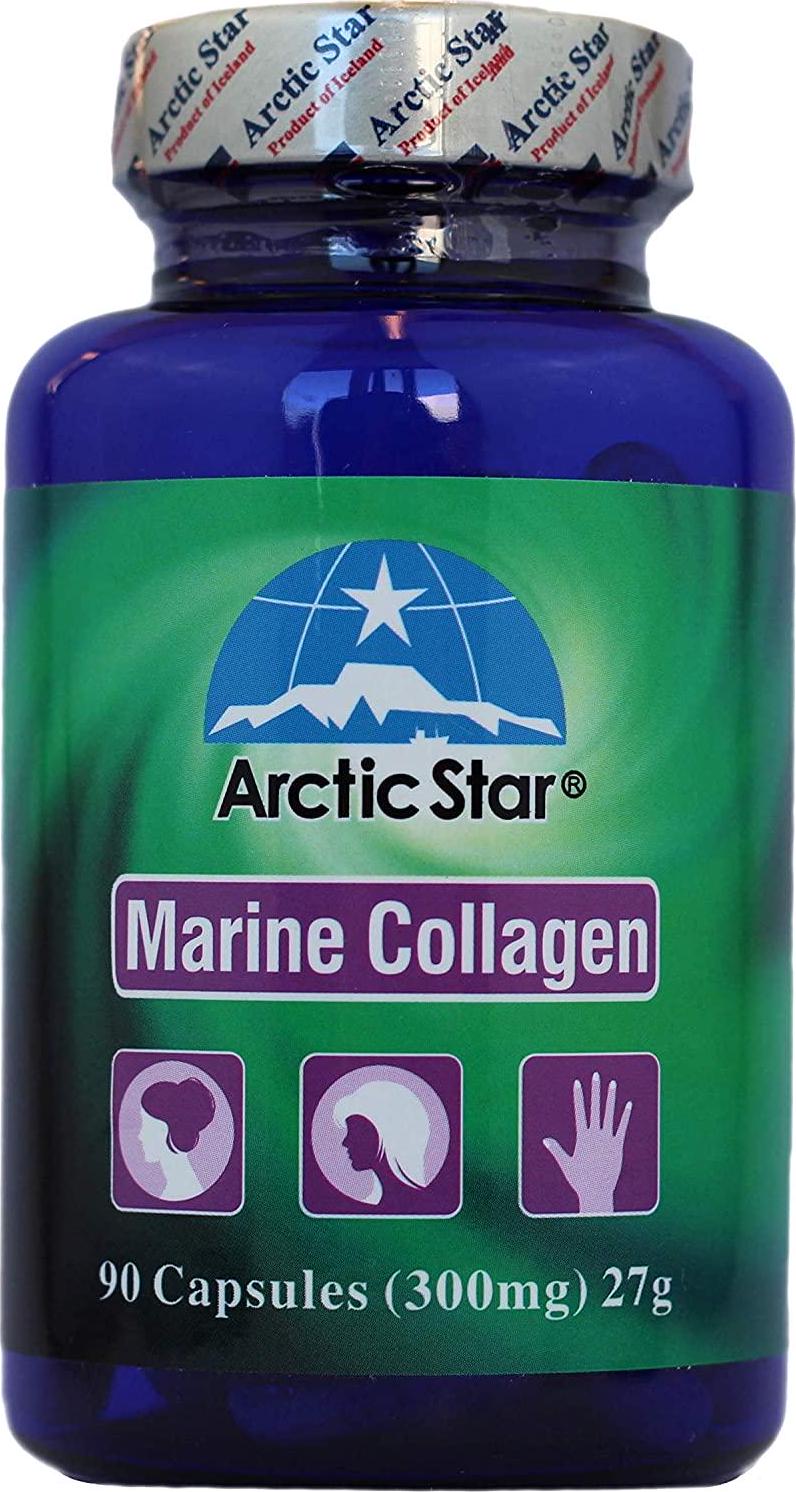 Arctic Star Marine Collagen Iceland Wild-Caught Atlantic sea Cucumber and Cod Skin - Supplement - Fish Collagen peptide - Joint Pain and Immune System Booster - 90 Capsules 300 Milligrams - 北极星海洋胶原蛋白胶囊