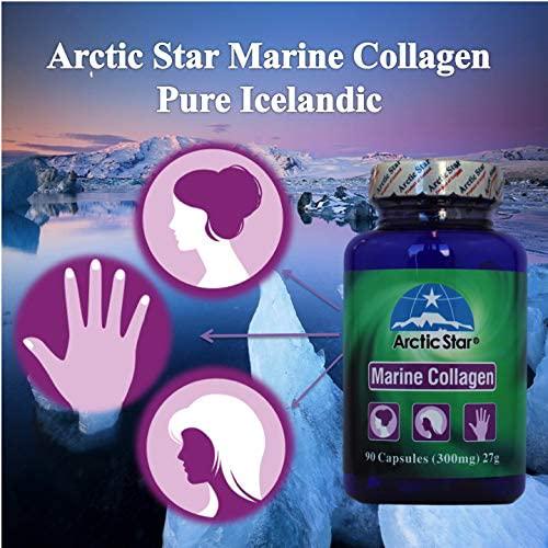 Arctic Star Marine Collagen Iceland Wild-Caught Atlantic sea Cucumber and Cod Skin - Supplement - Fish Collagen peptide - Joint Pain and Immune System Booster - 90 Capsules 300 Milligrams - 北极星海洋胶原蛋白胶囊