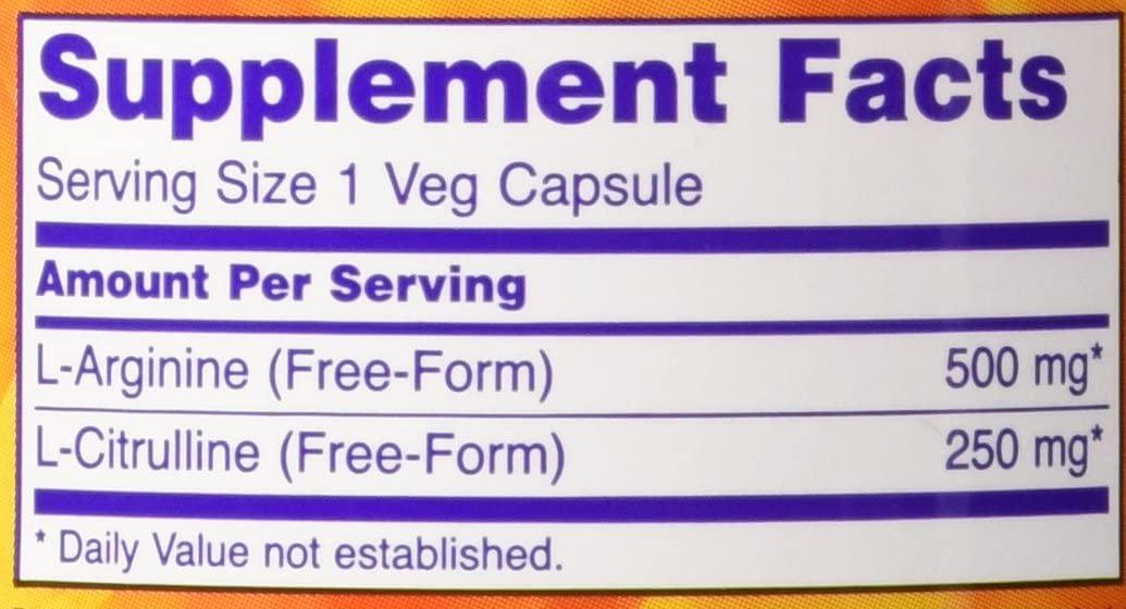 Arginine and Citrulline 500/250mg - 120 Capsules (2 Pack)