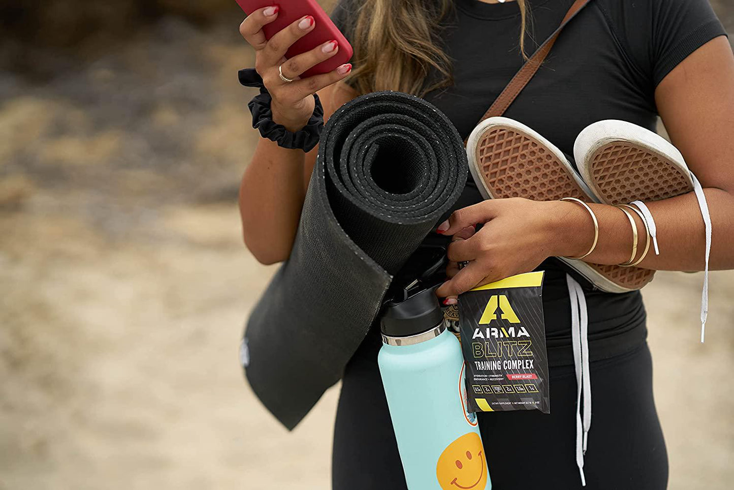 Arma Sport Blitz - All in One Training Supplement - Organic and Stimulant Free Blend Pre Intra and Post Workout Recovery Formula for Men and Women - Glutamine, Beta-Alanine, and Cluster Dextrin - Berry Blast