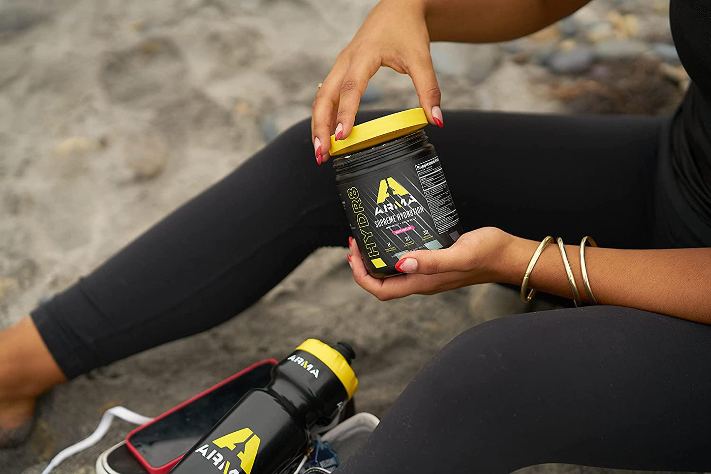 Arma Sport HYDR8 - Advanced Hydration Formula to Reduce Fatigue, Eliminate Cramps, and Prevent Dehydration - Electrolytes with Magnesium, Zinc, Pink Himalayan Salt - No Preservatives - Lemon Lime