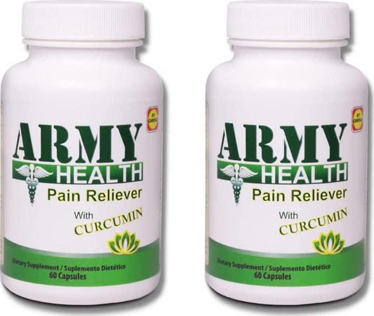 Army Health 100% Natural Curcumin -60 Capsules (Pack of 2)