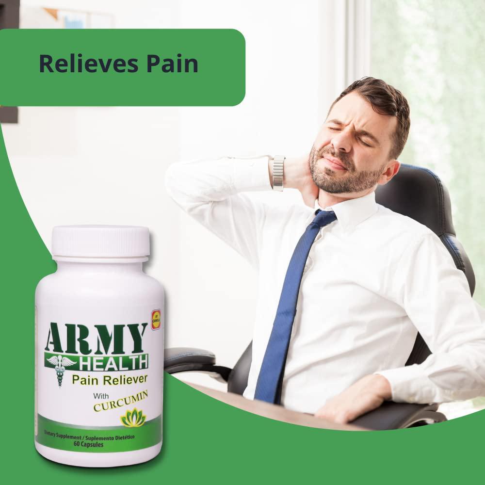 Army Health 100% Natural Curcumin -60 Capsules (Pack of 2)